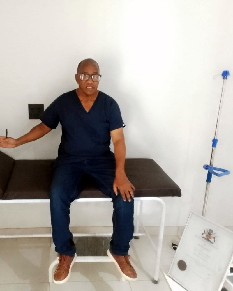 Dr Tebogo Setlogelo in his consulting room